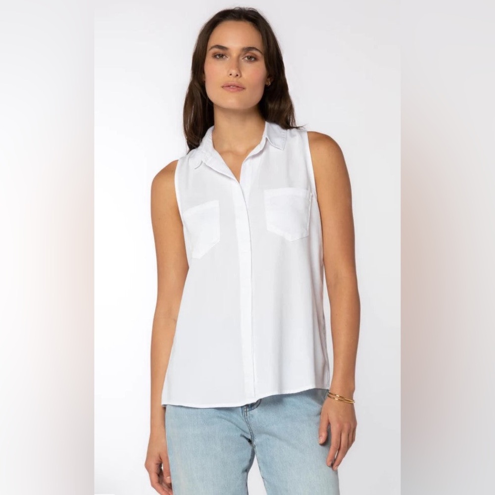 Bella Dahl $110 Split Back Button Down Sleeveless… - image 7